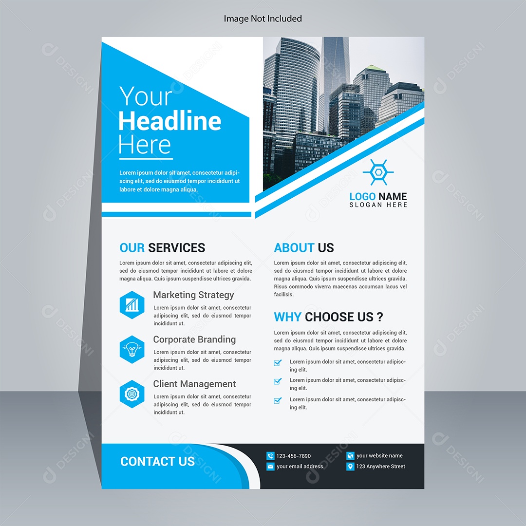 Modelo de Folheto Empresarial Ilustração Vetor EPS