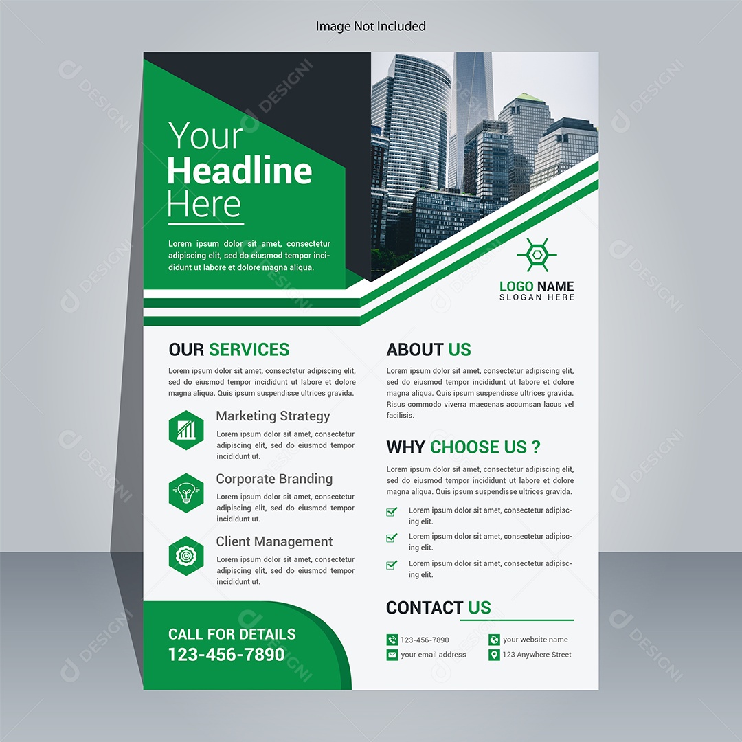 Modelo de Folheto Empresarial Ilustração Vetor EPS