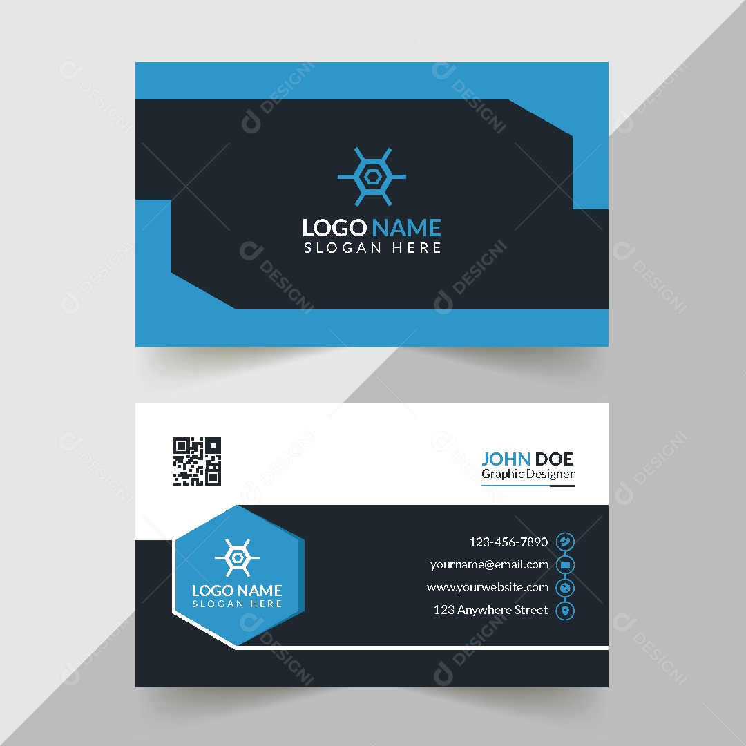 Modelo de Cartão de Visita Frente e Verso EPS Editável