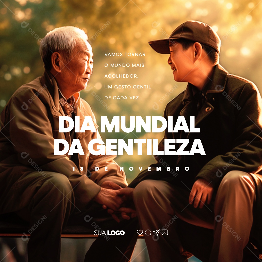 Social Media Dia Mundial da Gentileza Vamos Tornar o Mundo Mais Acolhedor PSD Editável