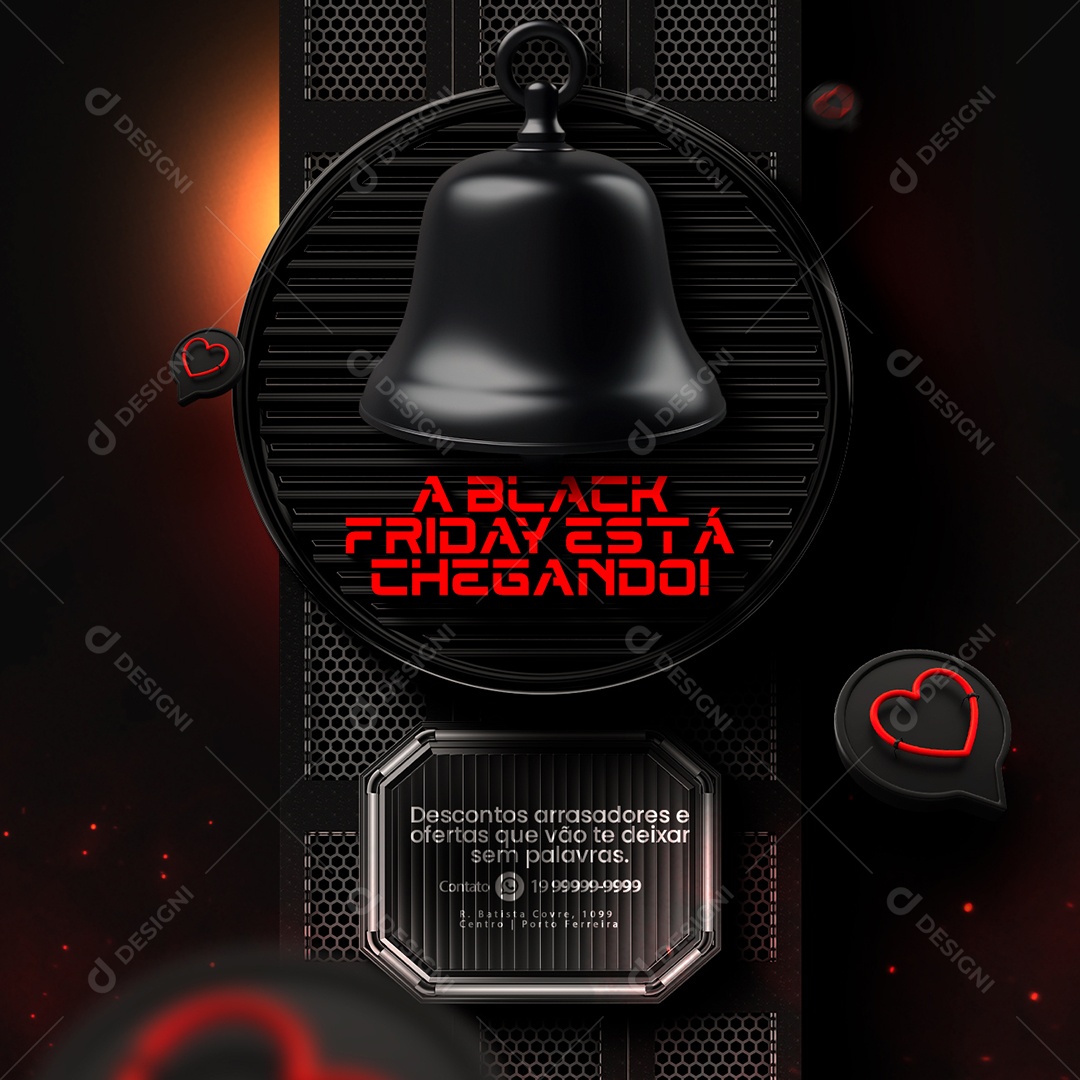 A Black Friday Está Chegando Descontos Arrasadores Social Media PSD Editável
