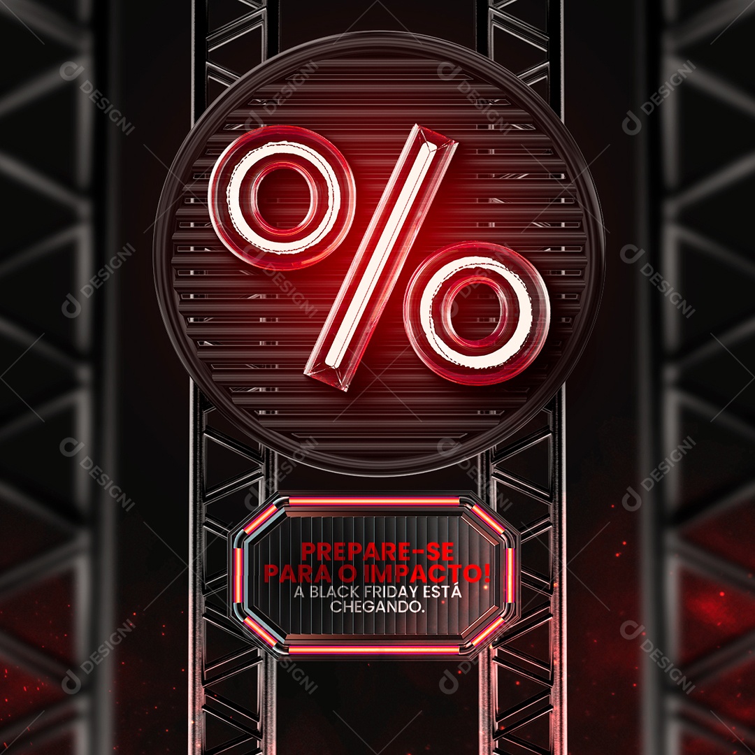 Prepare se para o Impacto a Black Friday Está Chegando Social Media PSD Editável