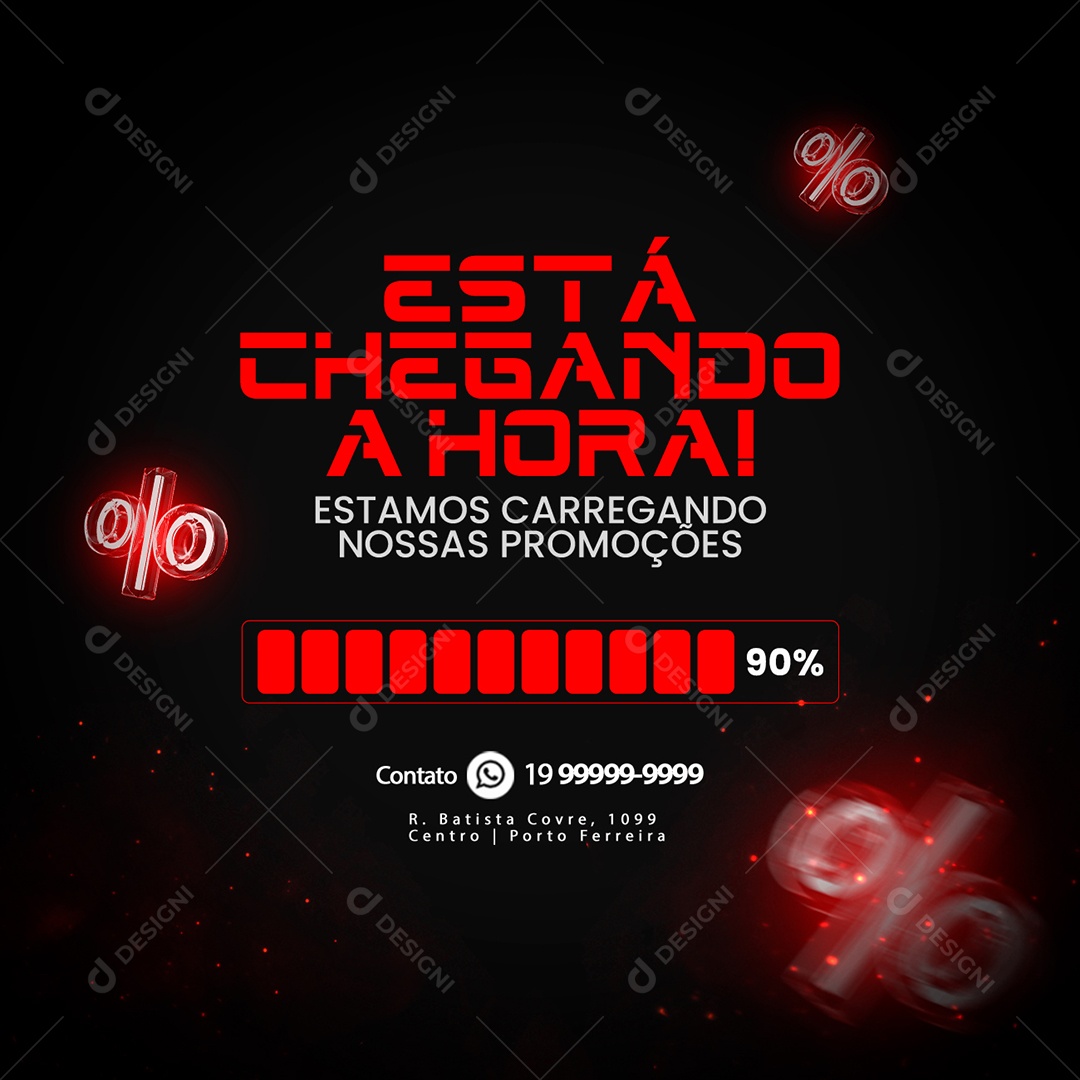 Black Friday Está Chegando a Hora Loja Social Media PSD Editável