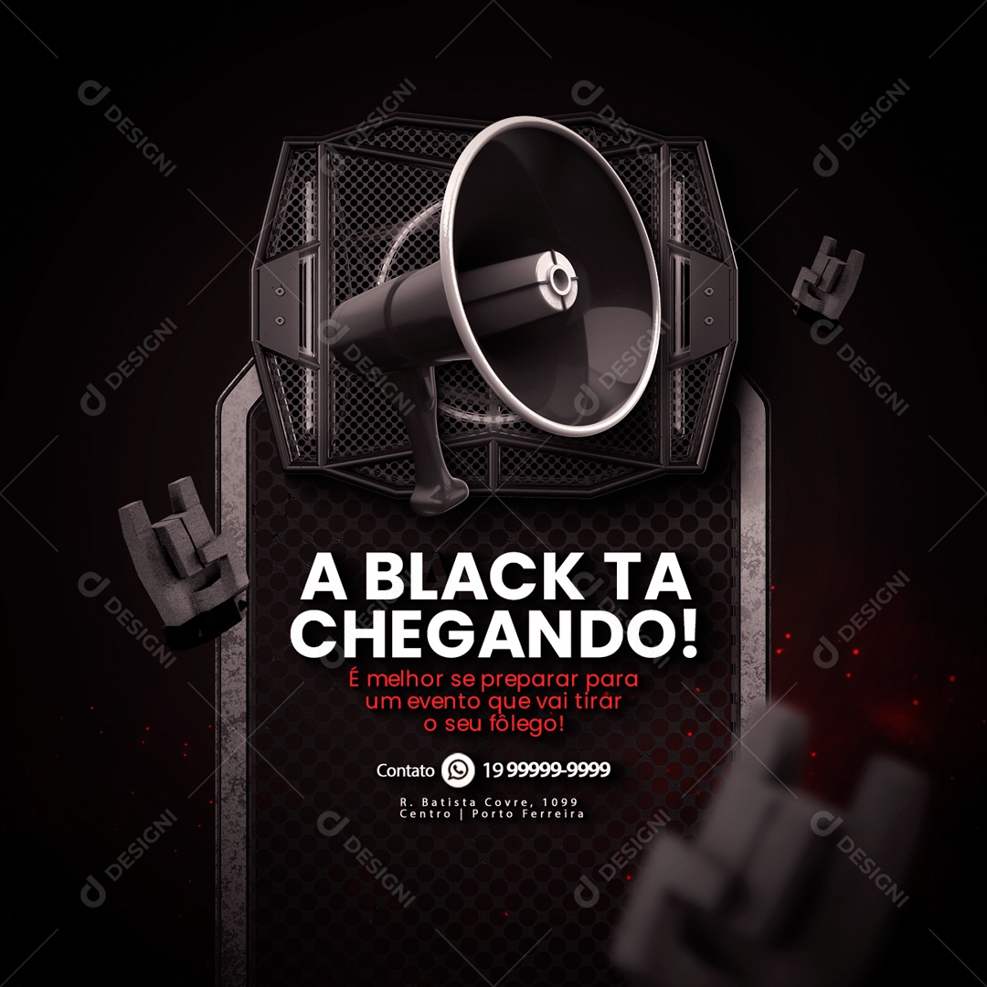Black Friday A Black Ta Chegando Lojas Social Media PSD Editável