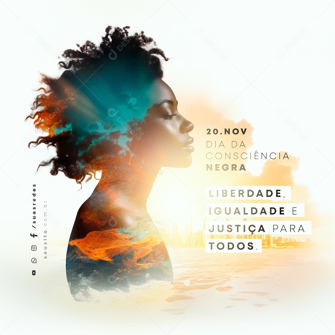 Social Media Dia da Consciência Negra 20 de Novembro PSD Editável