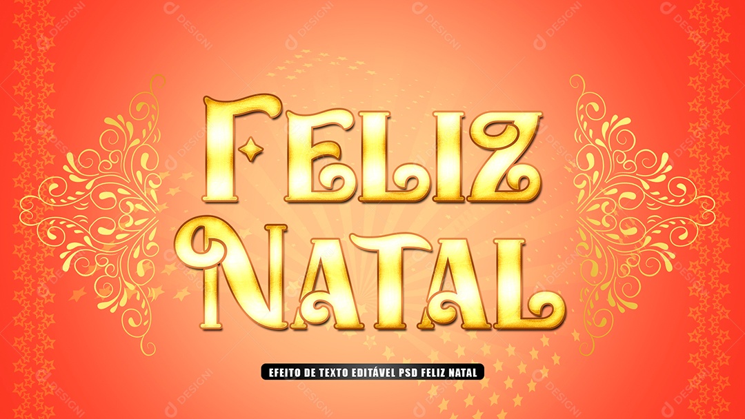 Efeito De Texto Feliz Natal PSD Editável