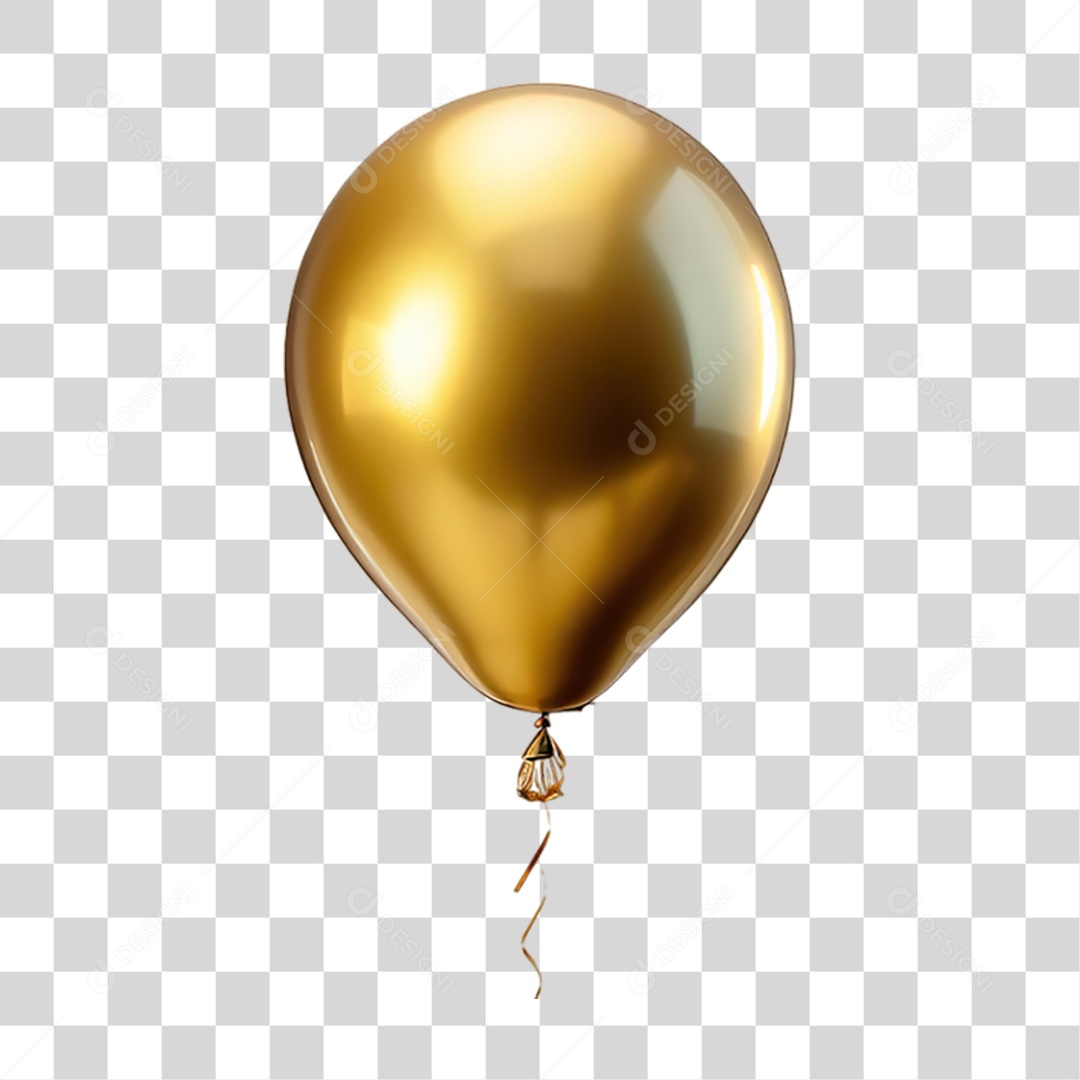 Balão Dourado PNG Transparente