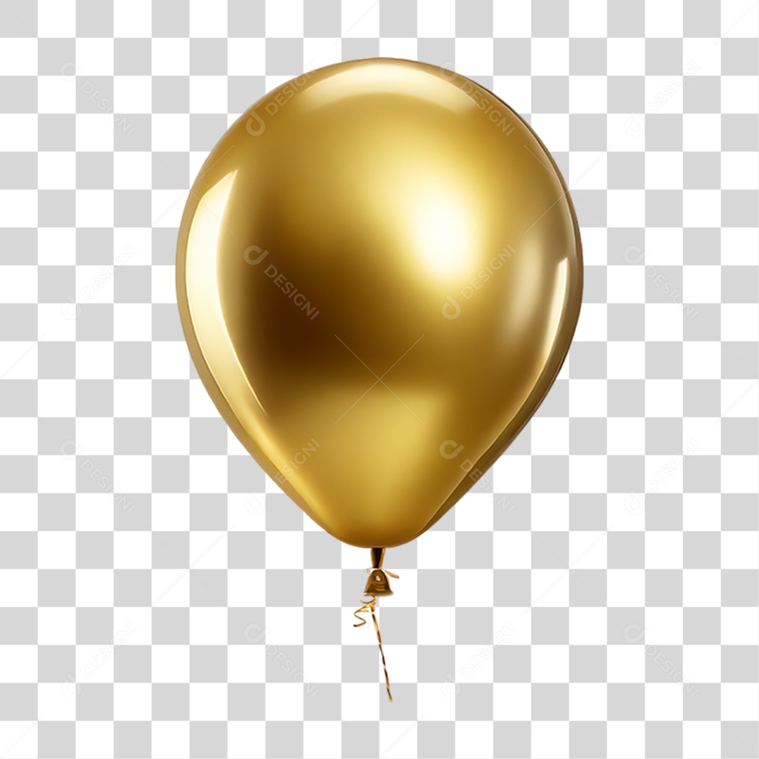 Balão Dourado PNG Transparente