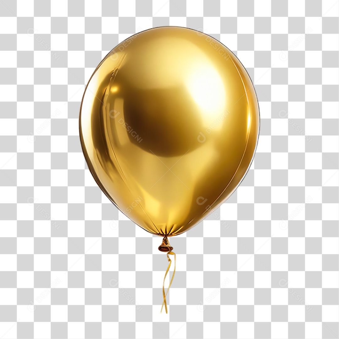 Balão Dourado PNG Transparente