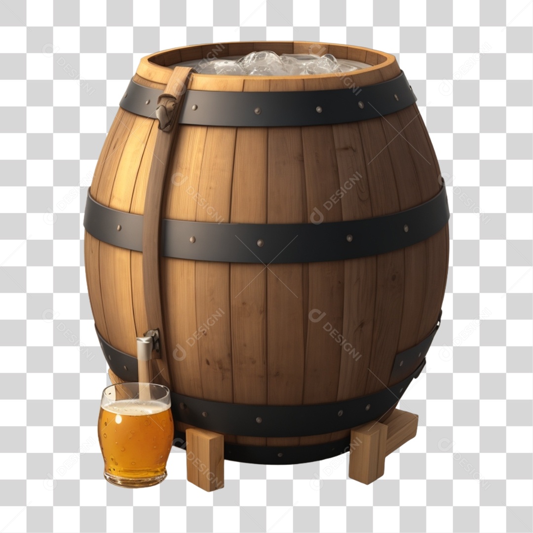 Barril de Bebida Alcoólica PNG Transparente