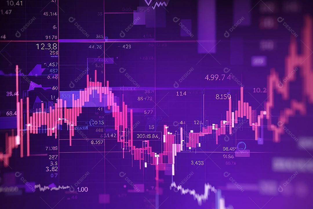 Números do mercado de ações negociando gráfico digital