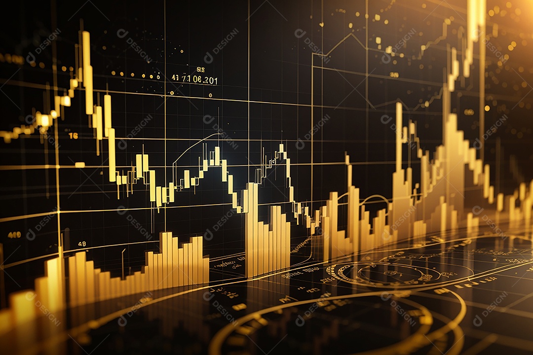 Números do mercado de ações negociando gráfico digital