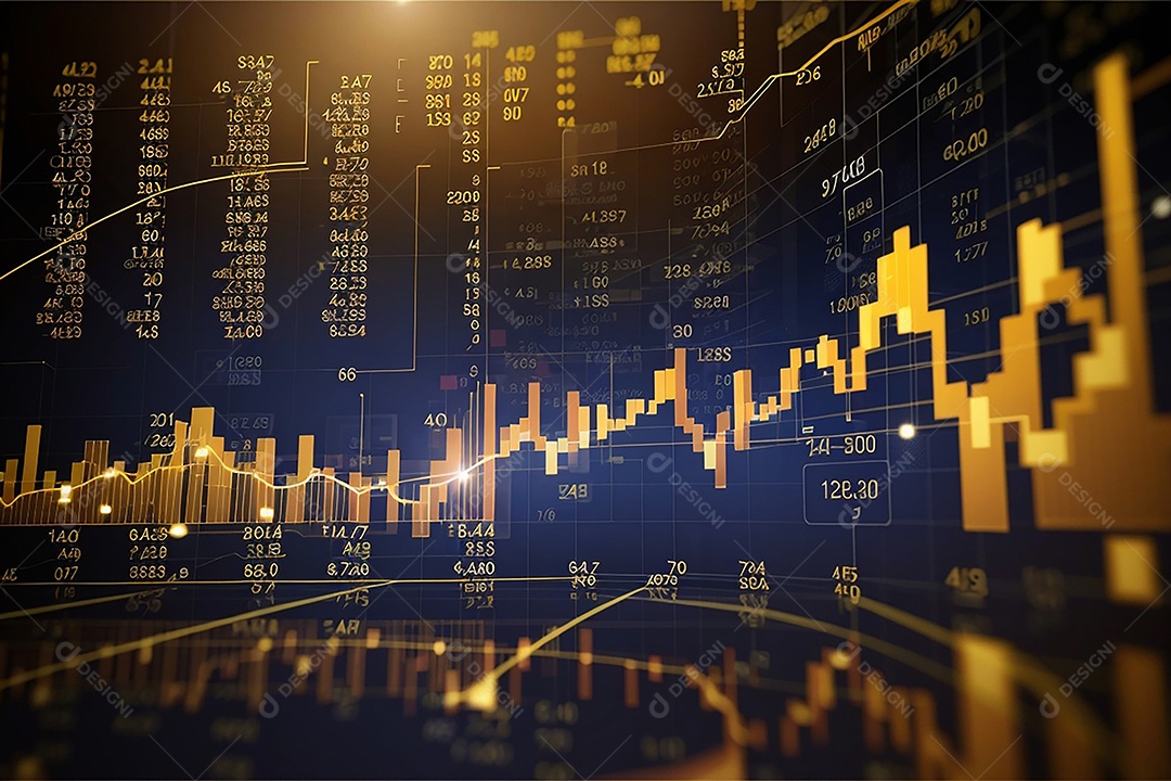 Números do mercado de ações negociando gráfico digital