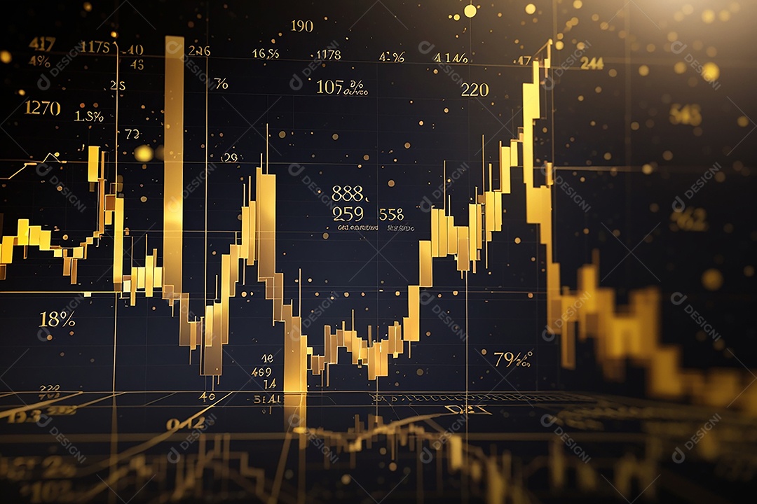 Números do mercado de ações negociando gráfico digital