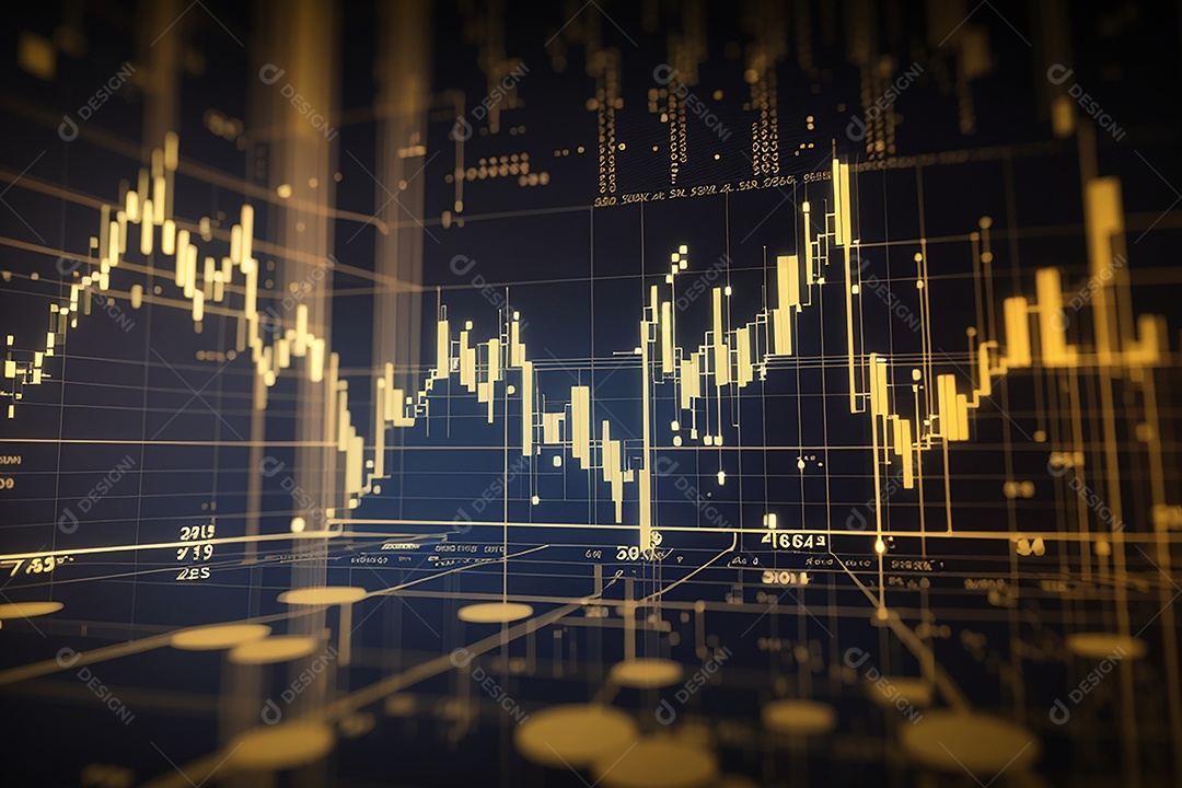 Números do mercado de ações negociando gráfico digital