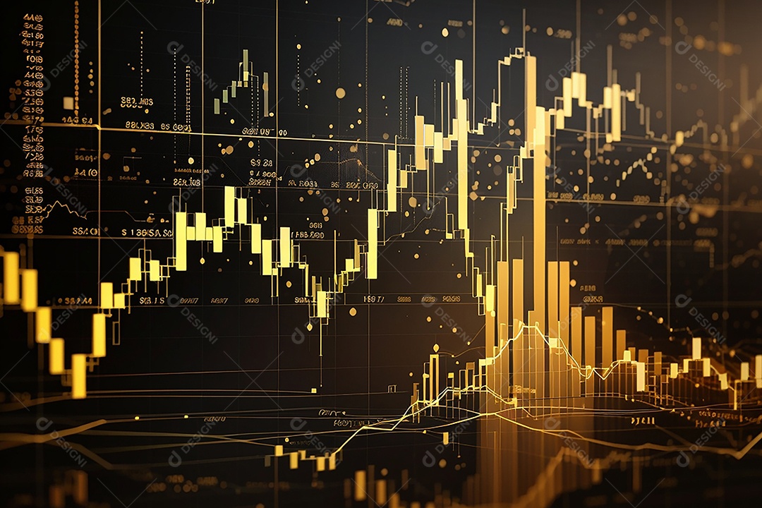 Números do mercado de ações negociando gráfico digital