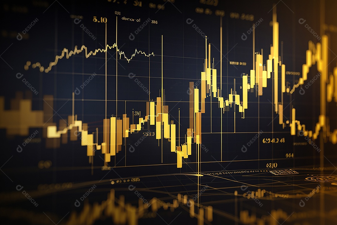 Números do mercado de ações negociando gráfico digital