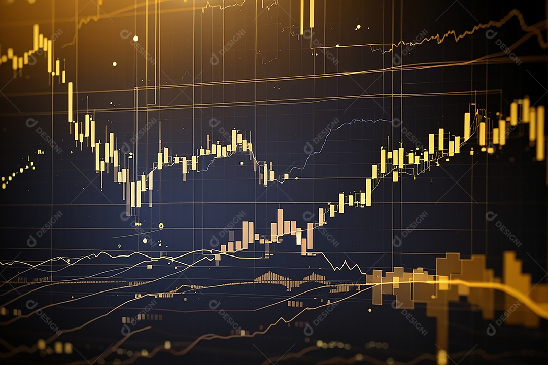 Números do mercado de ações negociando gráfico digital