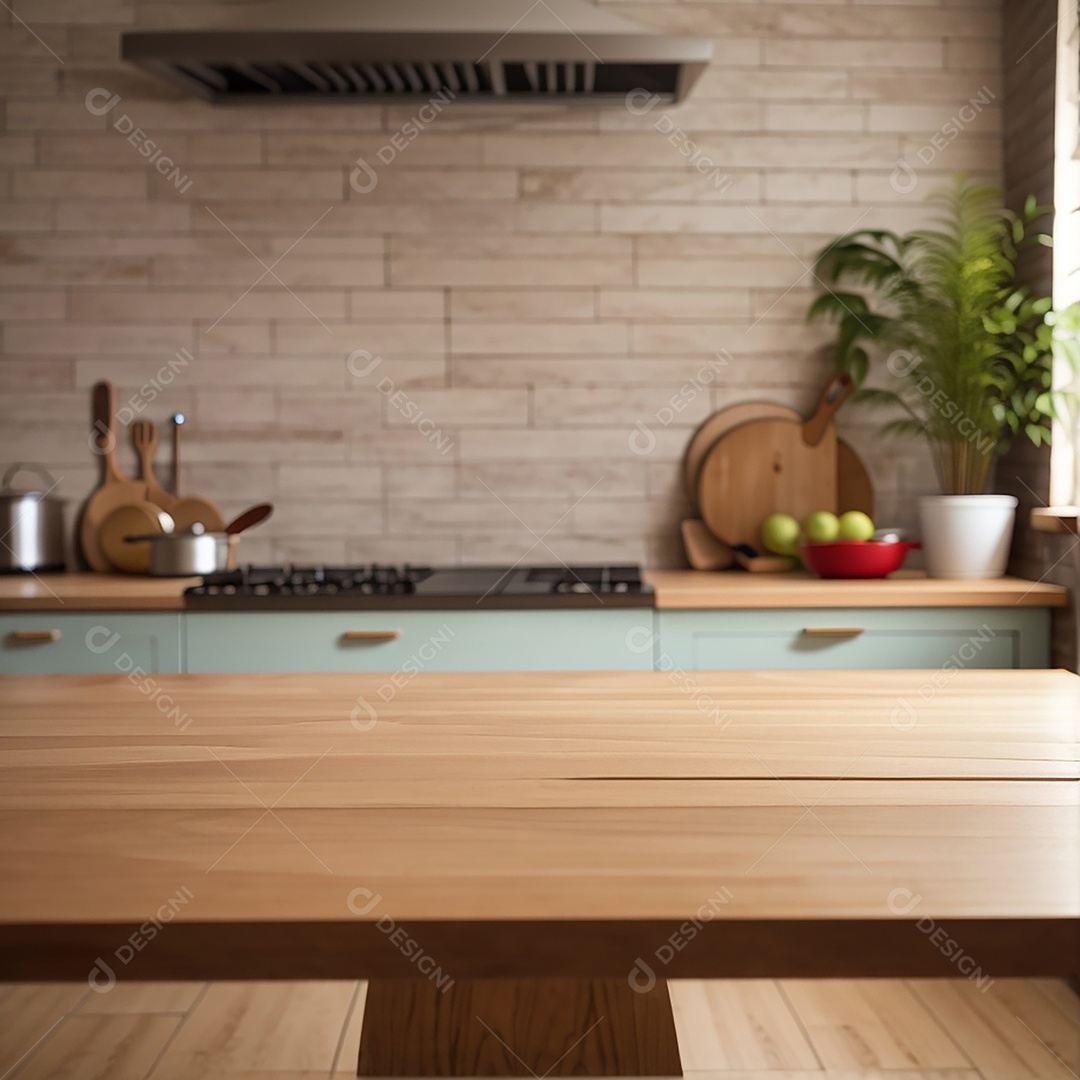 Mesa vazia fundo de cozinha