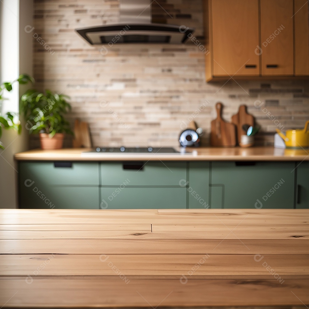 Mesa vazia fundo de cozinha