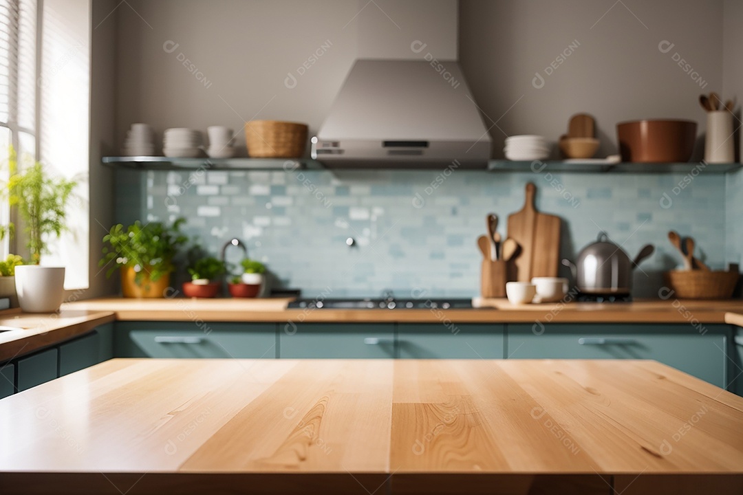 Mesa vazia fundo de cozinha