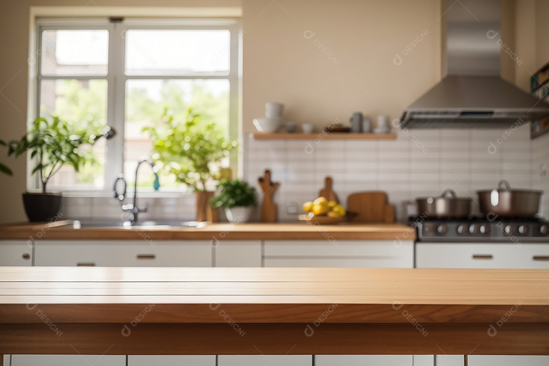 Mesa vazia fundo de cozinha