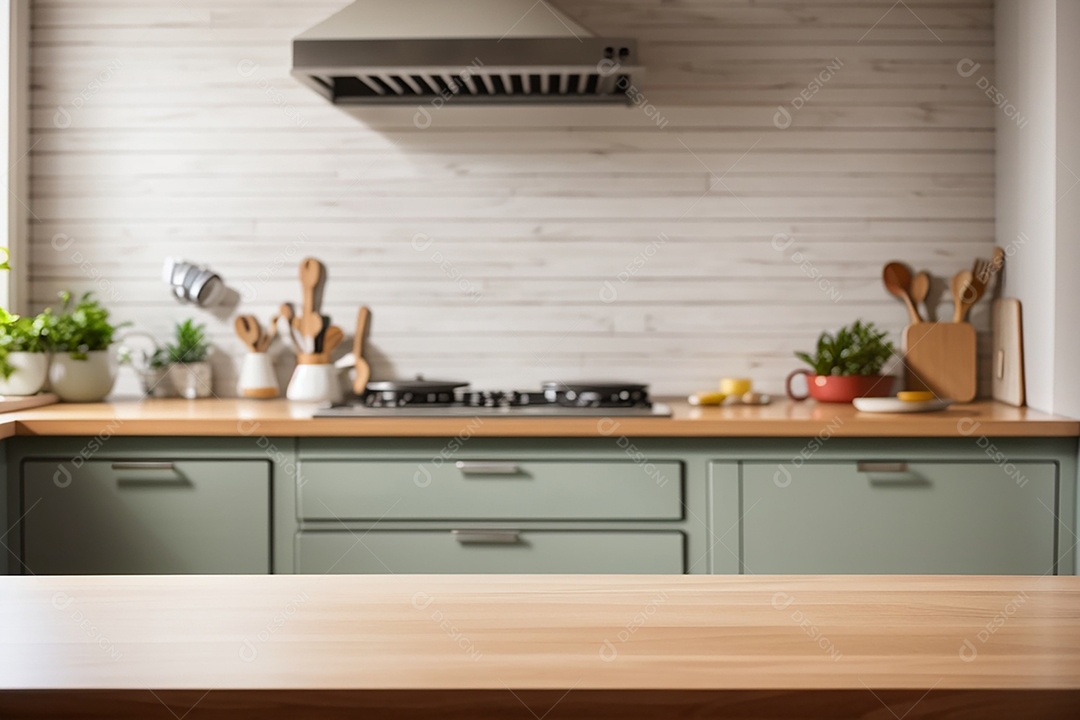 Mesa vazia fundo de cozinha