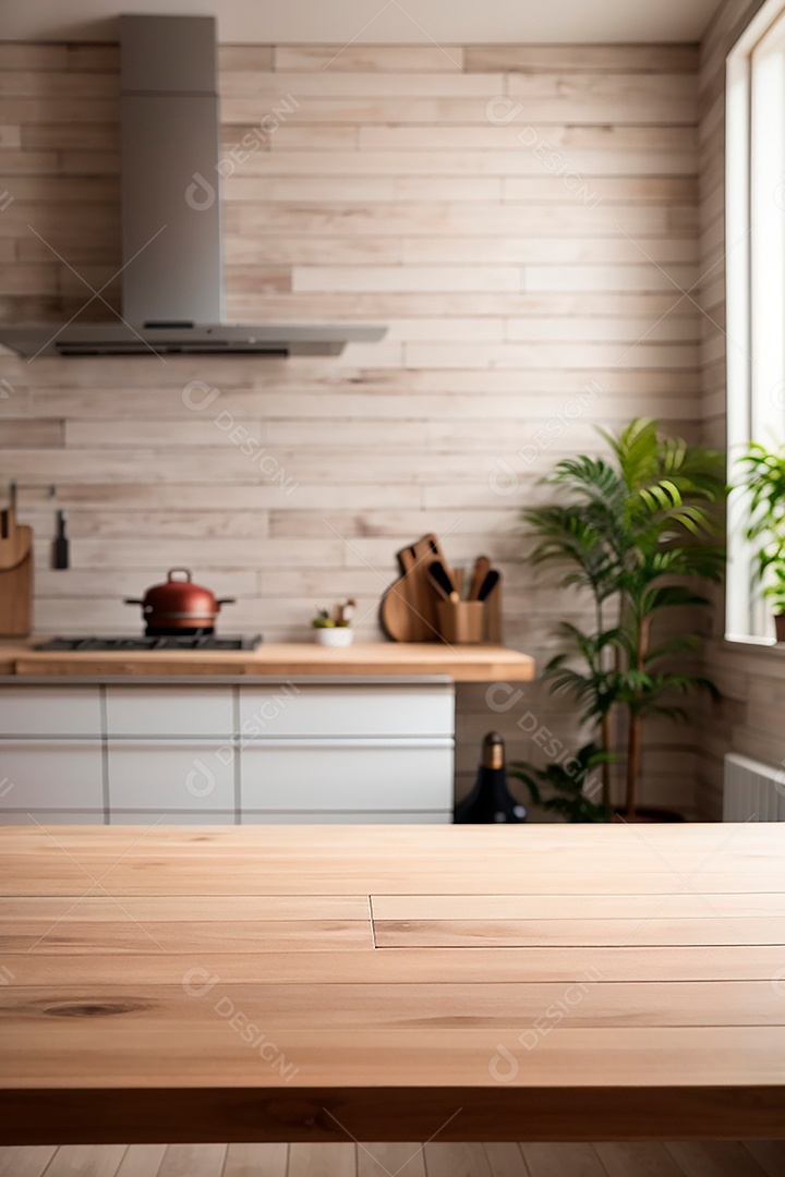 Mesa vazia fundo de cozinha