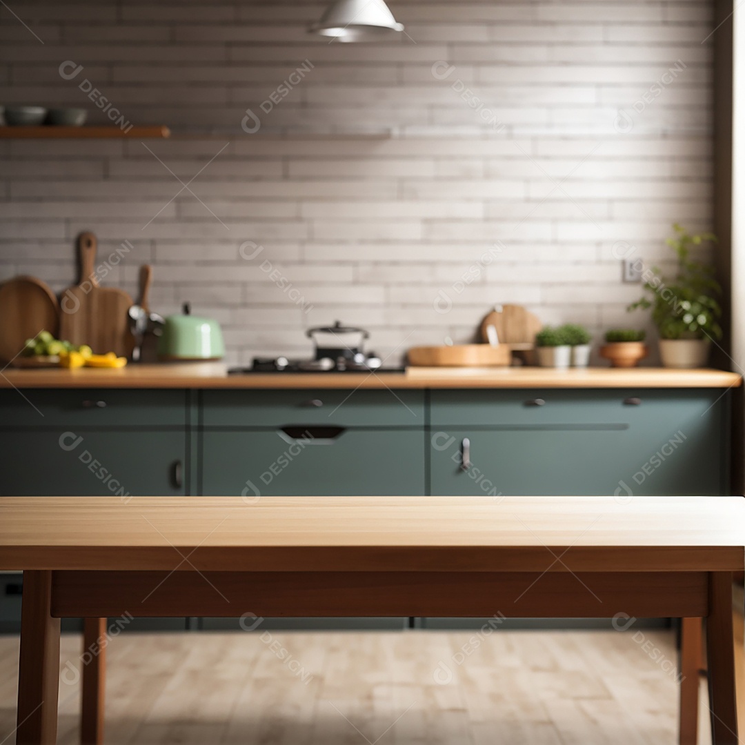 Mesa vazia fundo de cozinha