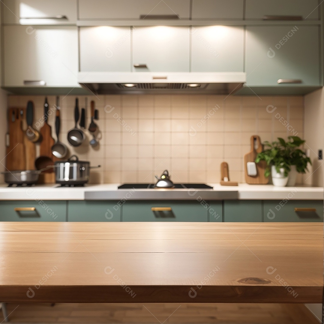 Mesa vazia fundo de cozinha