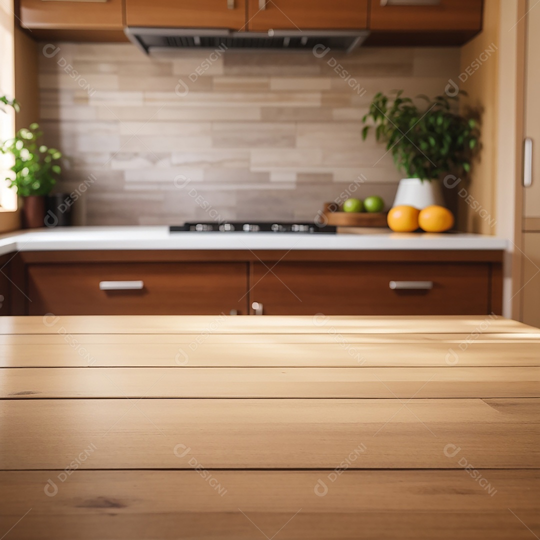 Mesa vazia fundo de cozinha