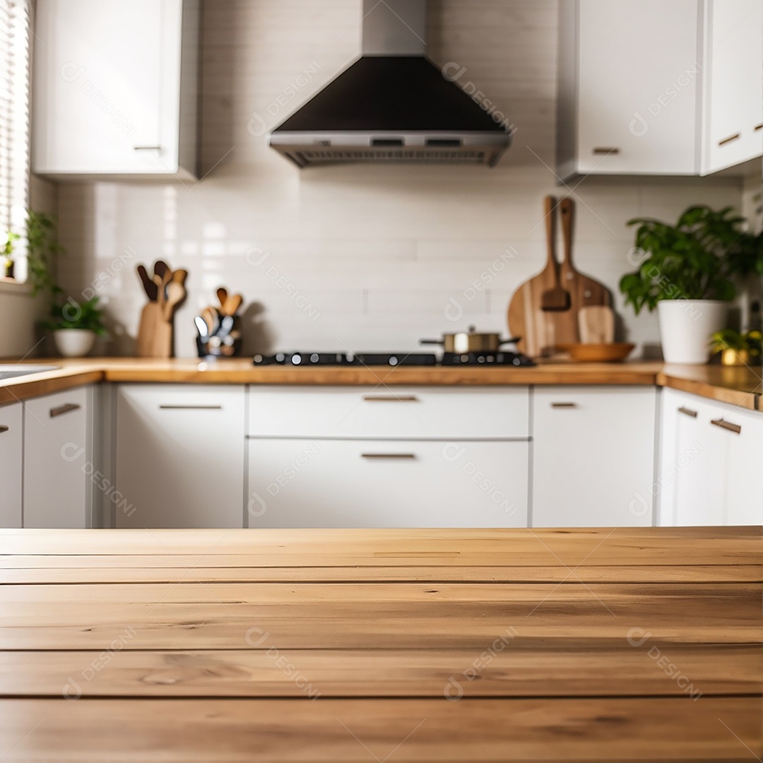 Mesa vazia fundo de cozinha