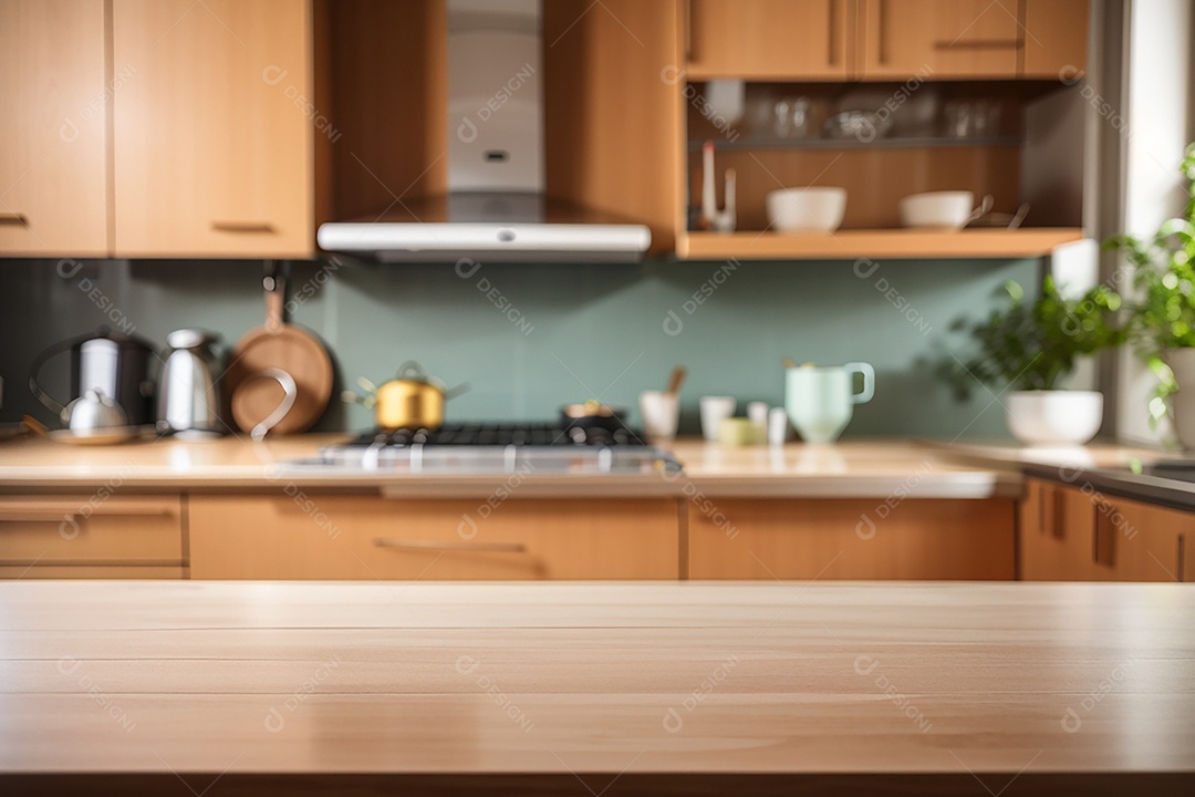 Mesa vazia fundo de cozinha