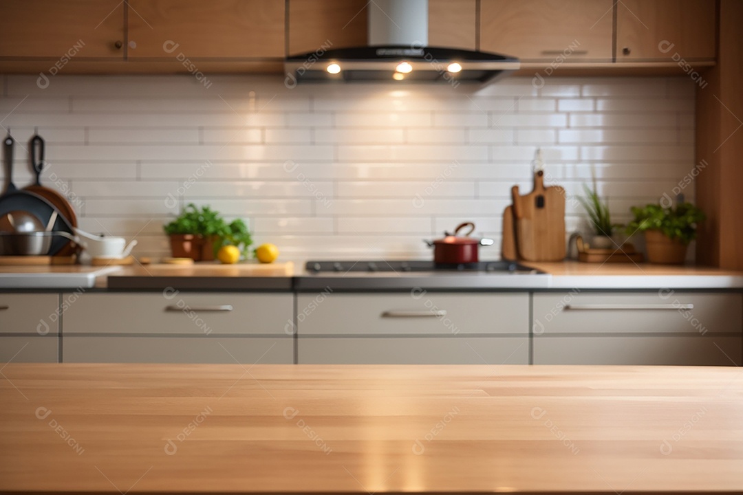 Mesa vazia fundo de cozinha