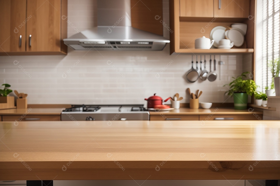 Mesa vazia fundo de cozinha