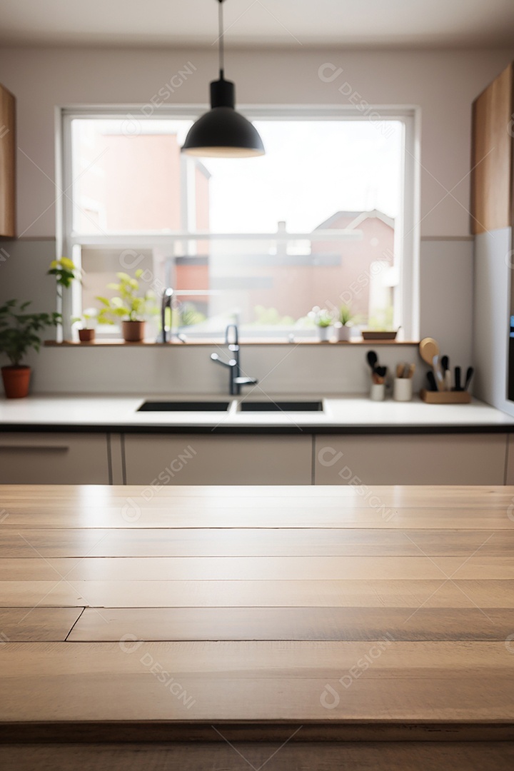 Mesa vazia fundo de cozinha