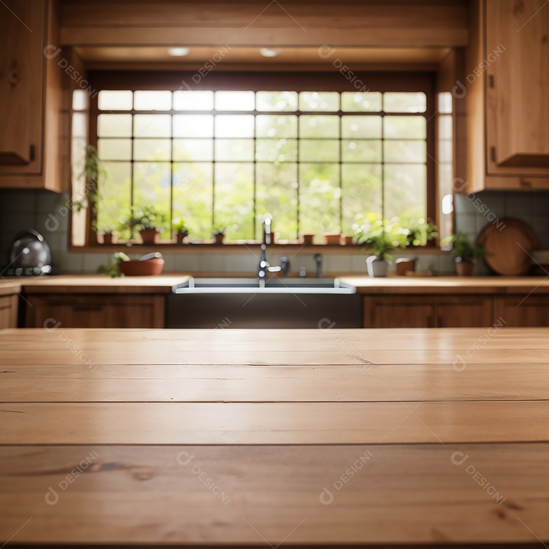 Mesa vazia fundo de cozinha