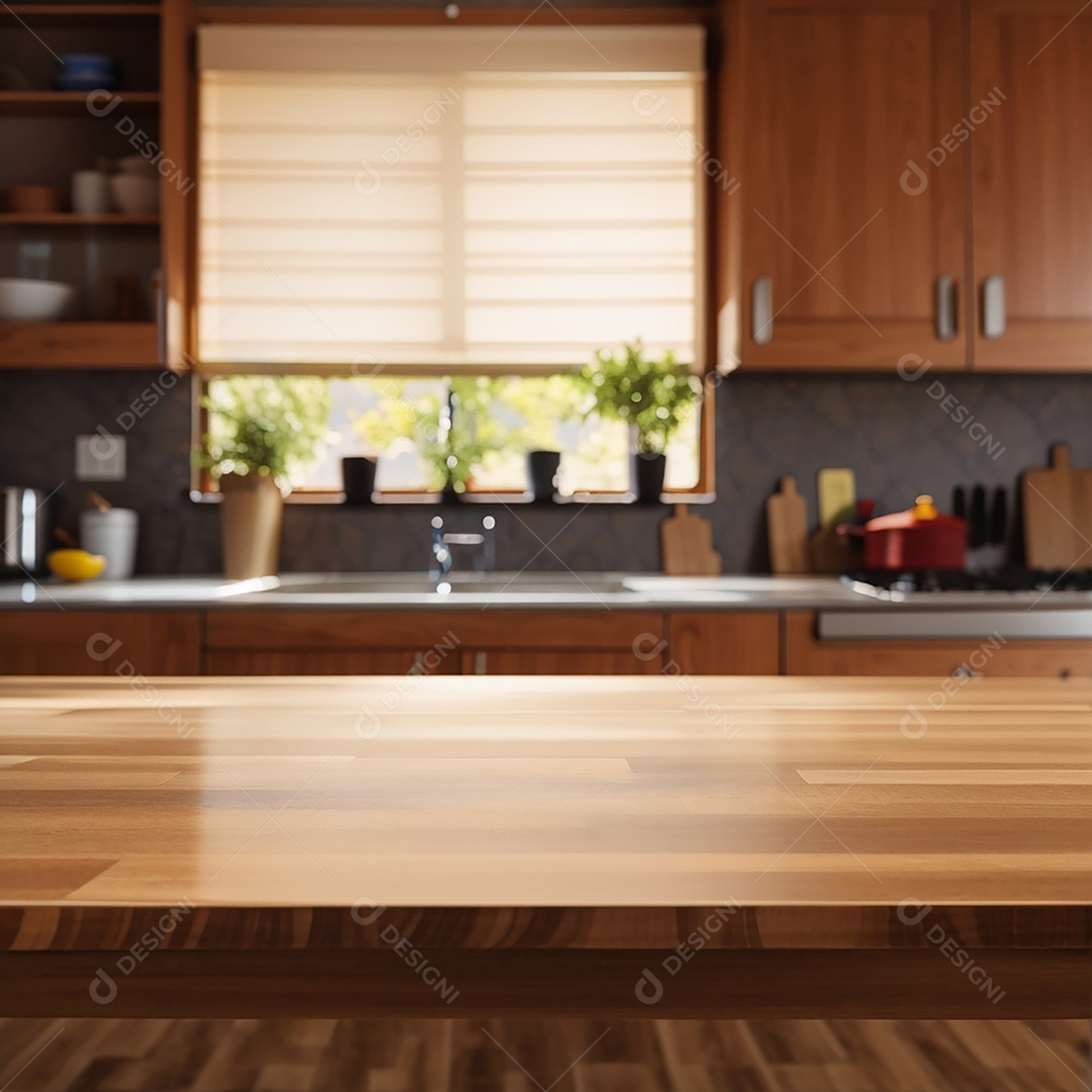 Mesa vazia fundo de cozinha