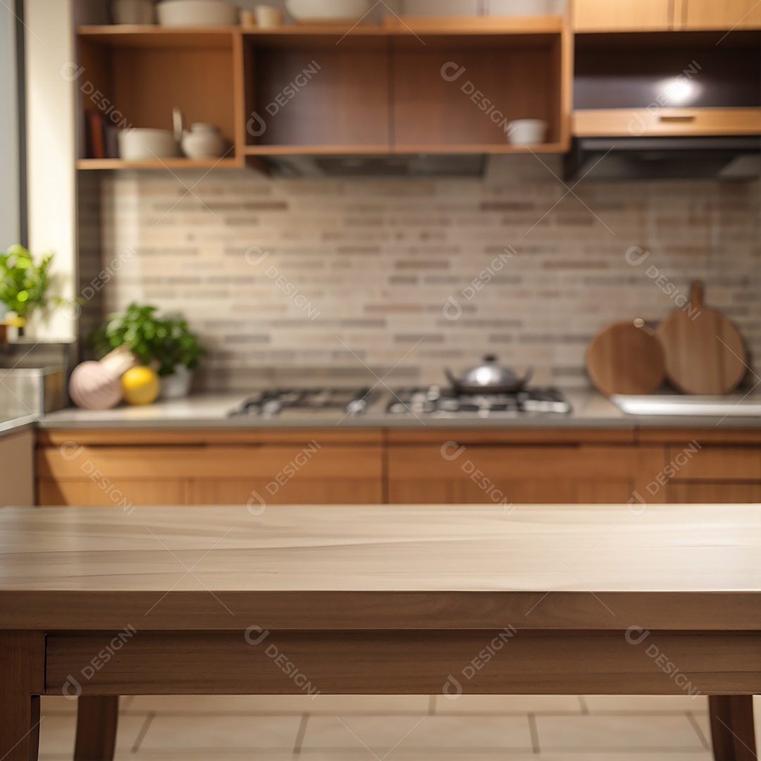 Mesa vazia fundo de cozinha