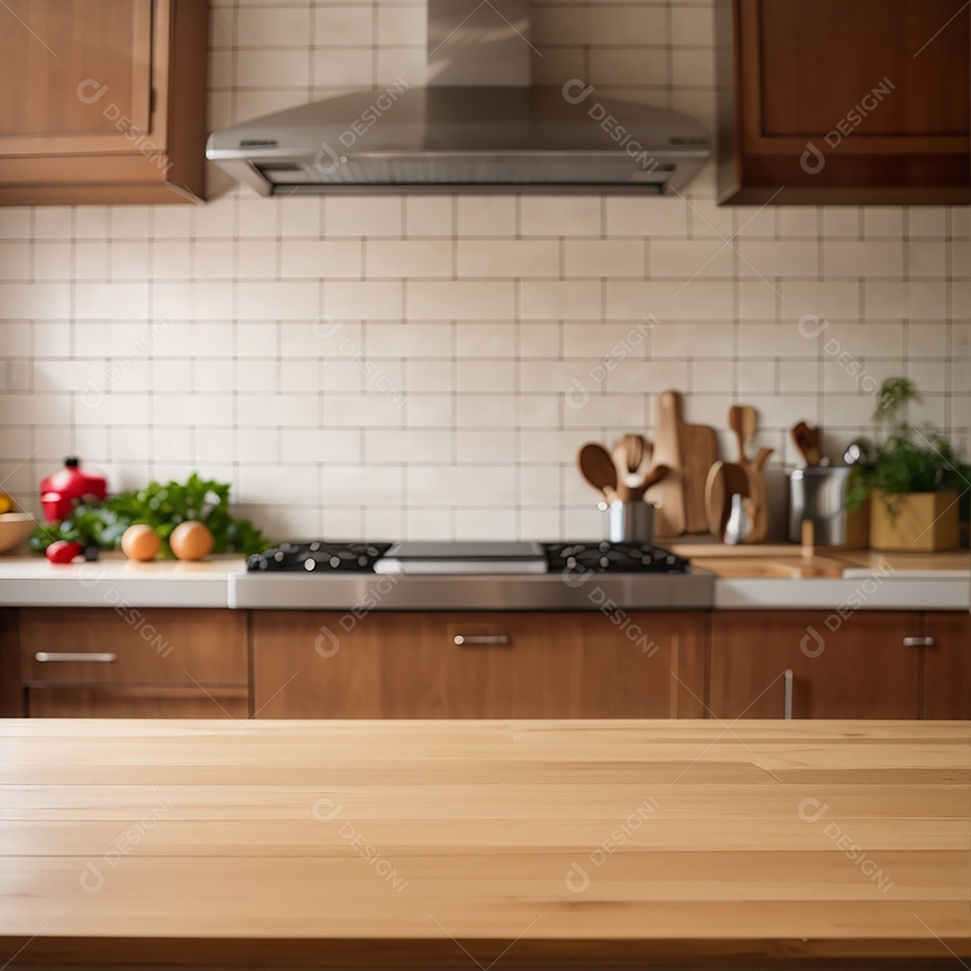 Mesa vazia fundo de cozinha