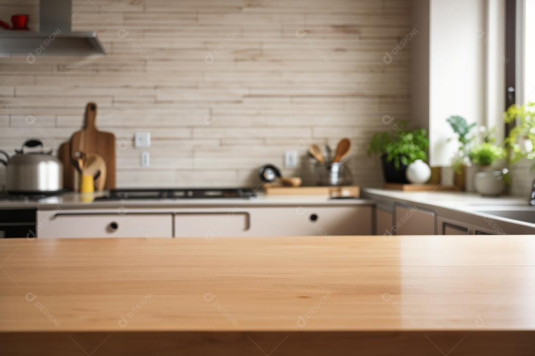 Mesa vazia fundo de cozinha