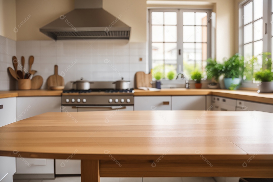 Mesa vazia fundo de cozinha