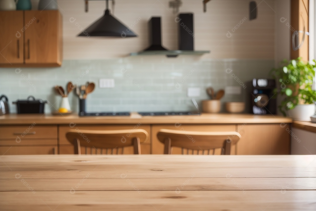 Mesa vazia fundo de cozinha