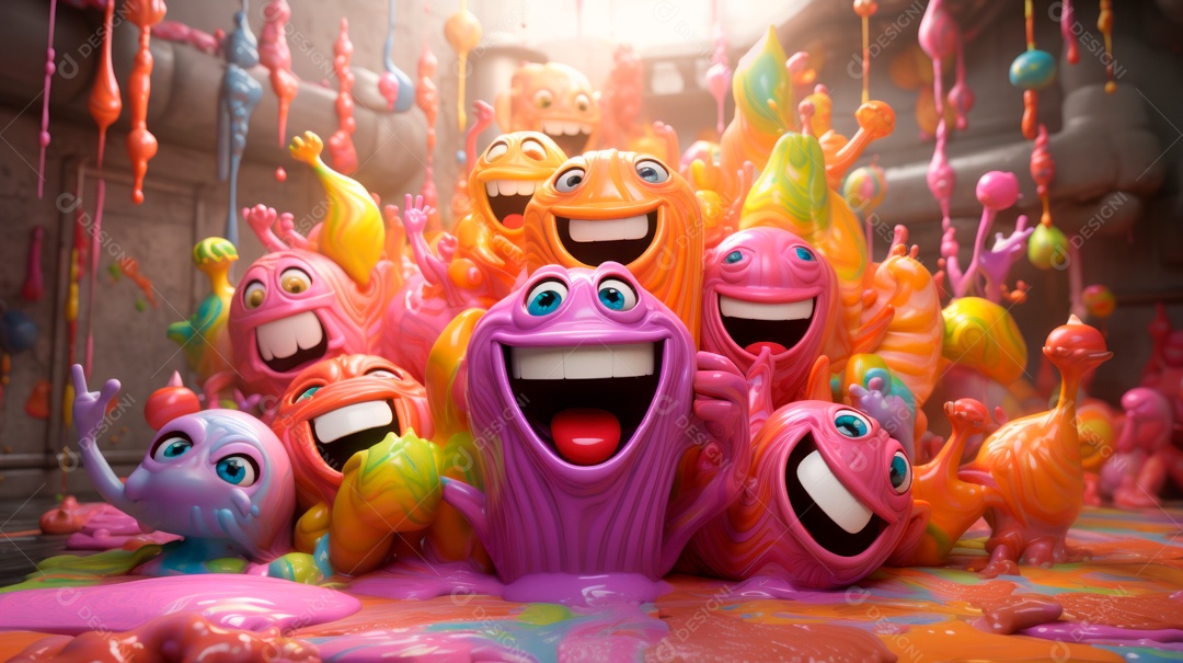 Festival Holi, 25 de março, desenho animado 3D IA generativa.