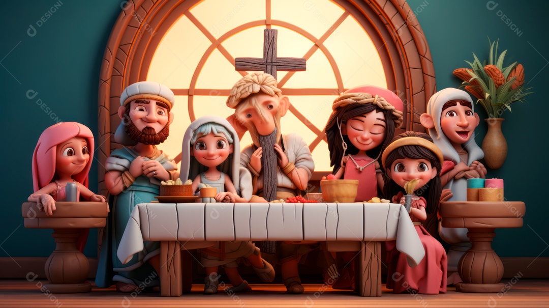 Sexta-feira Santa Sexta-feira Santa, 29 de março Desenho animado em 3D IA generativa.