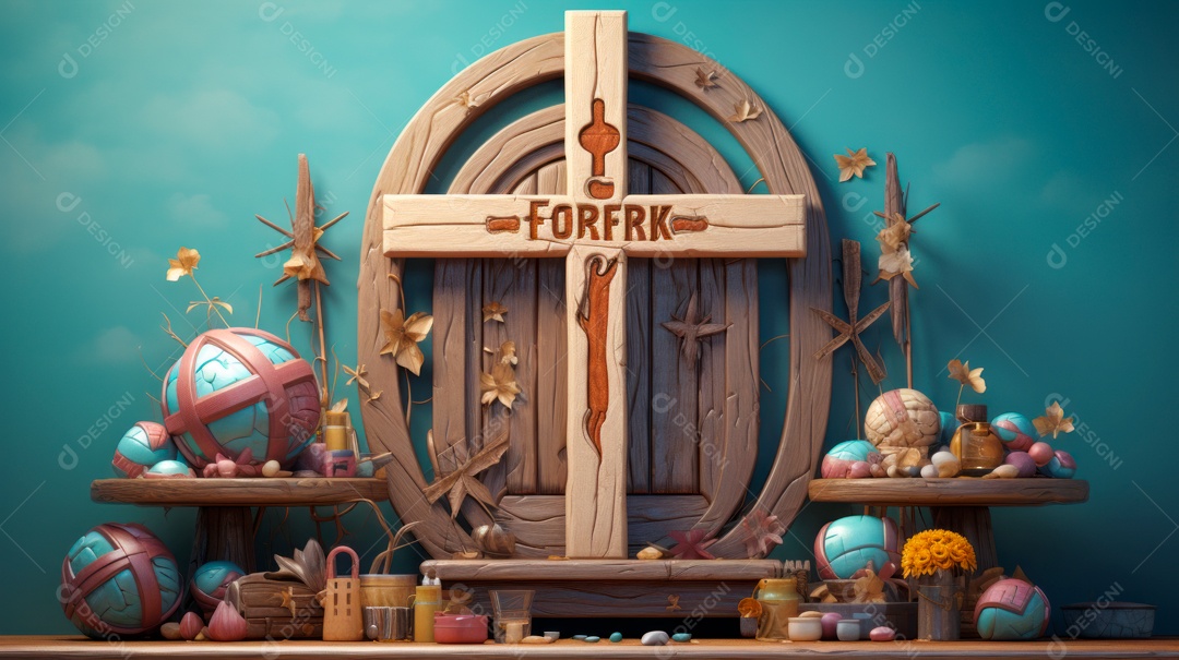 Sexta-feira Santa Sexta-feira Santa, 29 de março Desenho animado em 3D IA generativa.