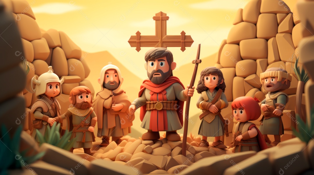 Sexta-feira Santa Sexta-feira Santa, 29 de março Desenho animado em 3D IA generativa.