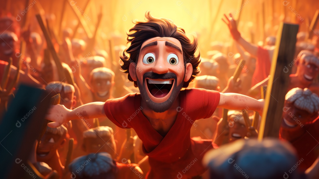 Sexta-feira Santa Sexta-feira Santa, 29 de março Desenho animado em 3D IA generativa.