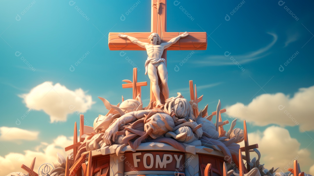 Sexta-feira Santa Sexta-feira Santa, 29 de março Desenho animado em 3D IA generativa.