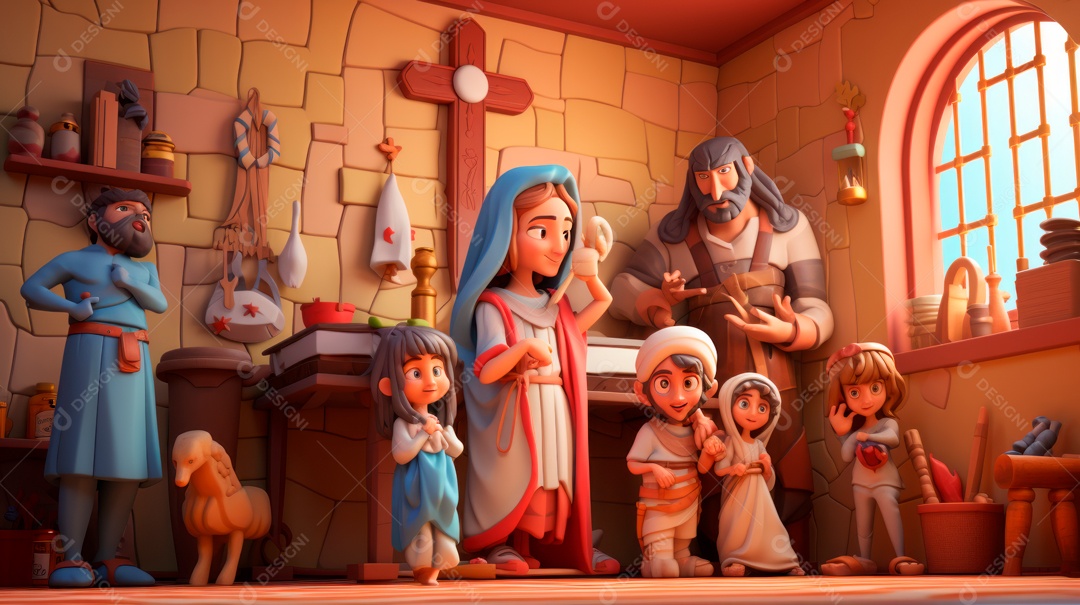 Sexta-feira Santa Sexta-feira Santa, 29 de março Desenho animado em 3D IA generativa.